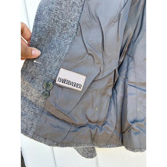 Vintage 100% Pure Wool Gray One Button Blazer, Size‎ Vintage 9 - Picture 5 of 6